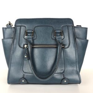 London Fog teal blue leather handbag purse